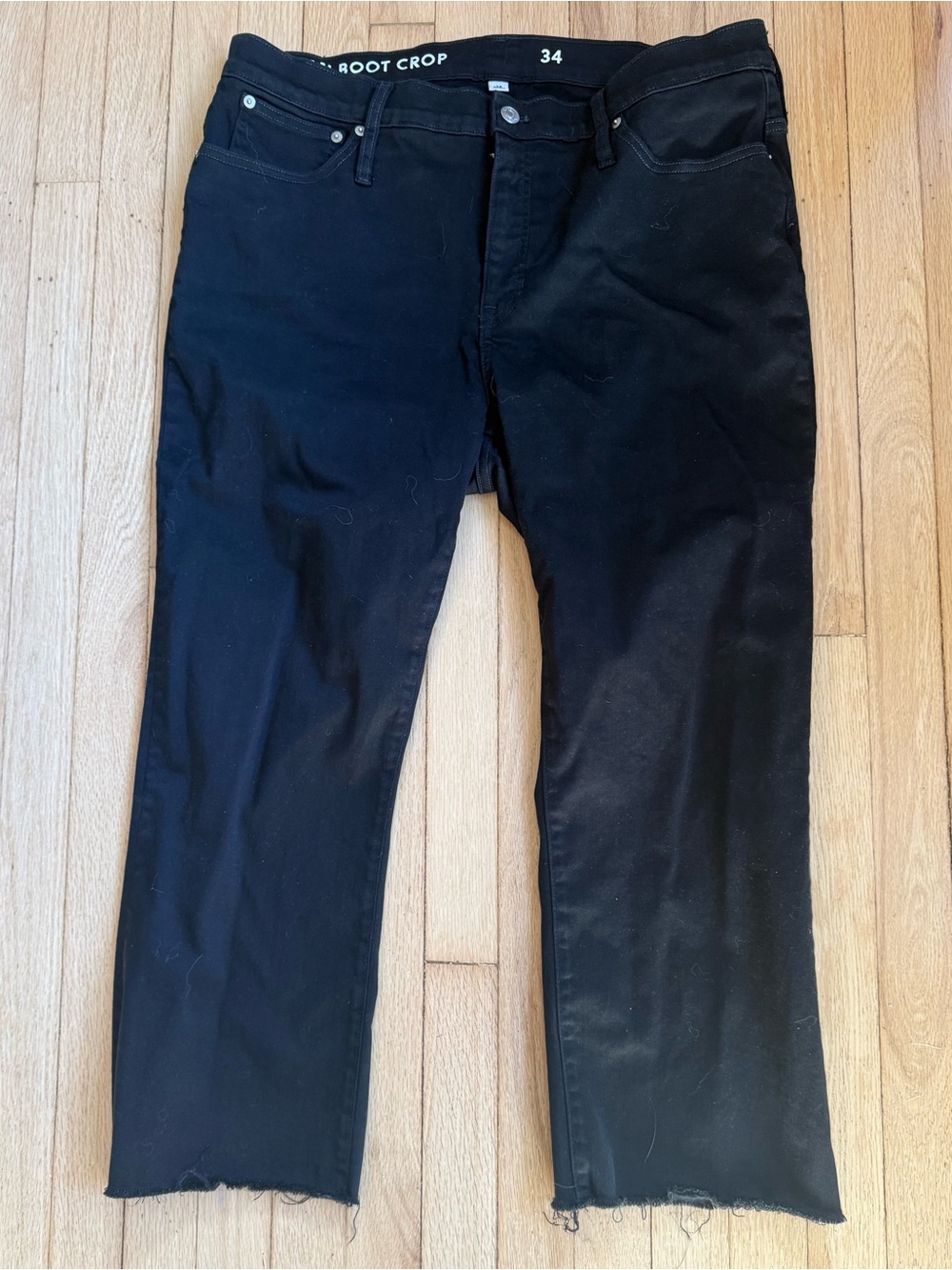 J CREW Women’s Black 9” Billie Demi Boot Crop Jeans - Size 34 EUC